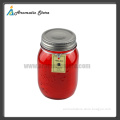Red recycled glass candle jar